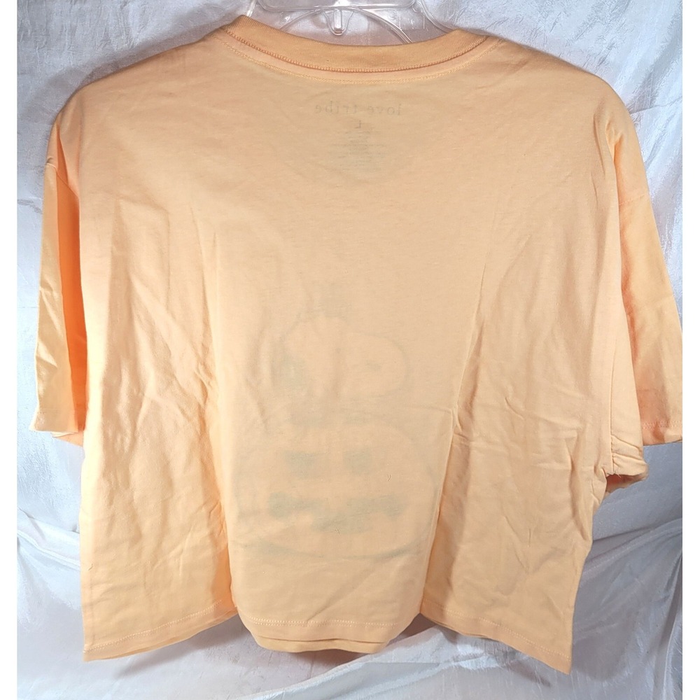 Love Tribe Peanuts Snoopy & Woodstock Halloween Crop T-Shirt - Orange - Large - Picture 2 of 4